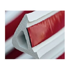 Cross-section of a collapsible shower water retainer strip