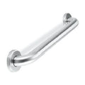 Straight stainless steel grab bar with concealed mounting flanges