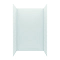 White three-panel shower wall set with a large 12 x 24 subway tile pattern
