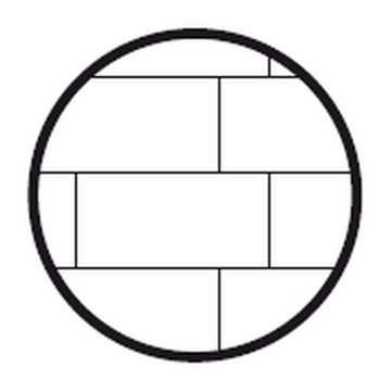 Line drawing of the traditional subway tile pattern, 12 x 24 inch tiles