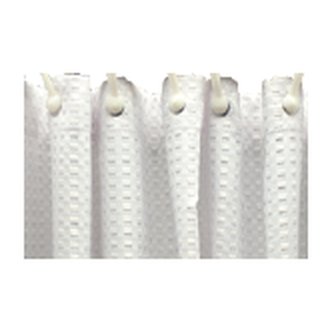 White textured weighted nylon shower curtain