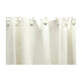 White weighted shower curtain hanging straight