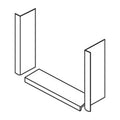 Line drawing of a window trim kit: sill and two side pieces